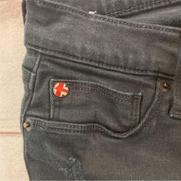 Hudson Black High Rise Stretch Raw Hem Edge Skinny Jeans Size 25 - Picture 4 of 8